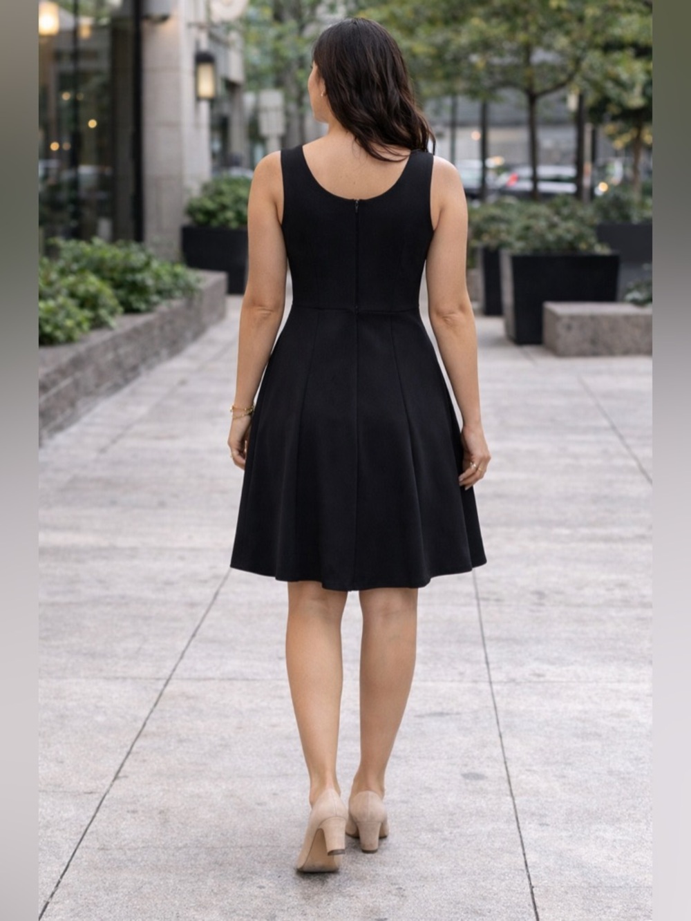 Merona Classic Black Scoop Neck A-Line Dress Size M - Picture 2 of 2